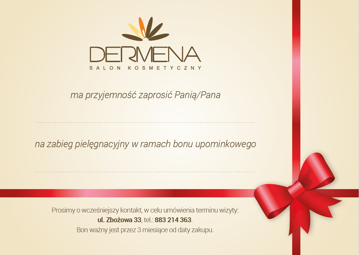 Karta podarunkowa Salonu Kosmetycznego Dermena